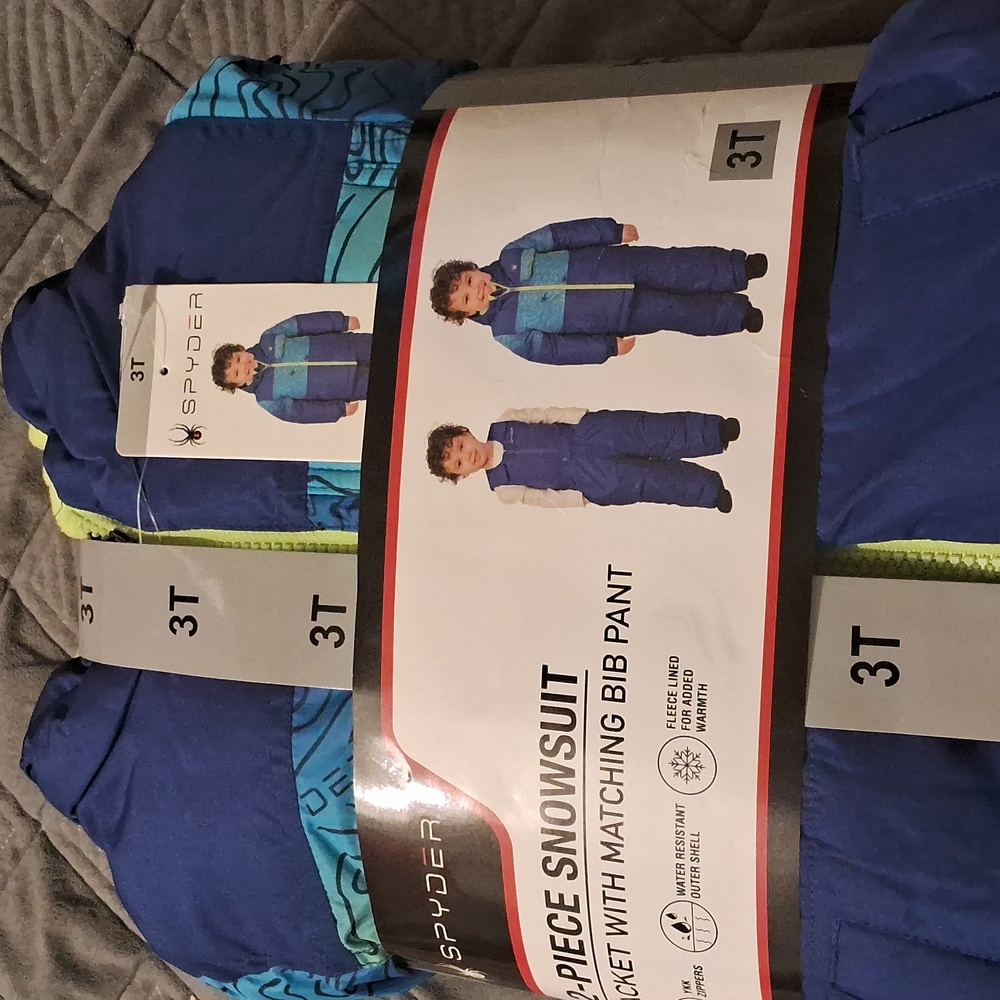 Spyder Kids' Snowsuit in Blue and Green/Size::3T-Super Cute๐๐ FIRM!!! - Picture 9 of 12